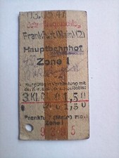 Edmondsonsche Fahrkarte v. 1947 – Schnellzug-Zuschlag – Frankfurt Main Hbf