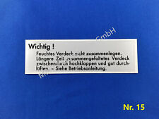 Aufkleber Verdeck Mercedes