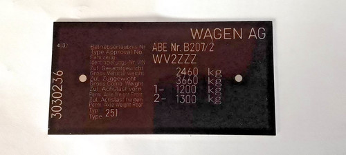 Typenschild schild für bus - schild,