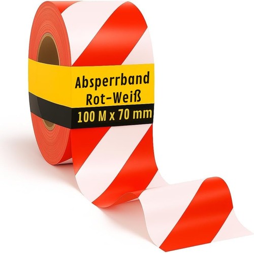 Absperrband rot weiß 100 - absperrband,