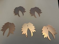 5xEngelsflügel dekorative Flache Silhouette, Glänzend Spiegel Hartkunststoff B09