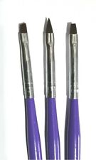 3 teiliges Pinselset UV-Gelpinsel Nail Art On Stroke 3D Acryl Katzenzunge Lila