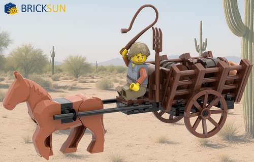 Lego moc pferdewagen mit bauer - lego,