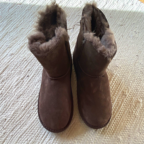 Damen lammfell stiefel braun - stiefel,