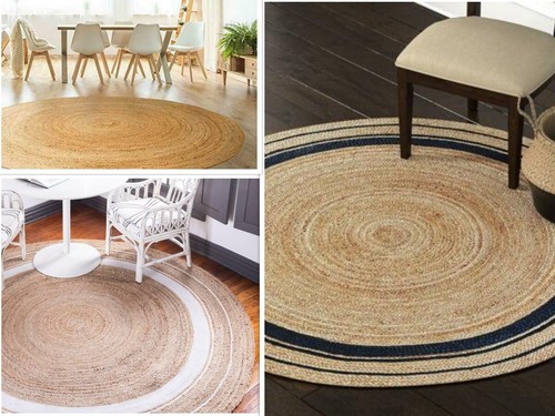 Rund teppich jute natürlich - rund,