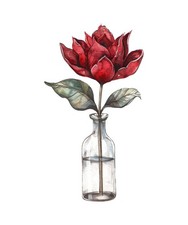 Aquarell Blumen Glas 9x9 cm