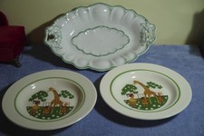 2 x Teller DDR Kinderteller ,1 x Gotha Porzellan Schale