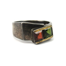 Schöner LECIA Designer Ring aus 950er Silber + 18K Gold Vintage Jewelry RG55