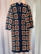 Gehäkelte Bunte Mantel Patchwork Stil Oma Quadrate Wolle Jacke Afghanische