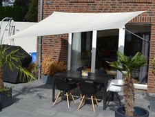 Floracord Vierecksonnensegel Hell Elfenbein 300 cm x 400 cm mit Regenschutz