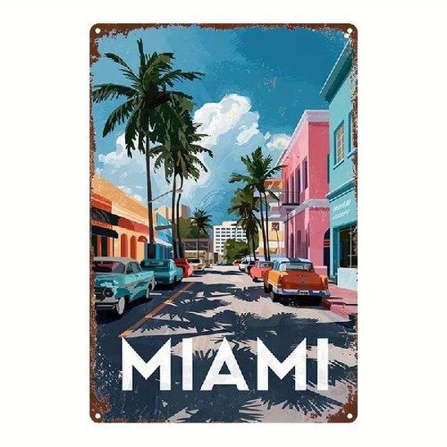Blechschild miami florida usa - blechschild,