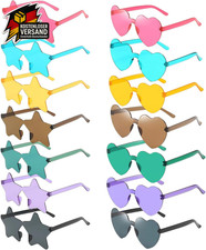 Stern Herz Sonnenbrille Party Brille Herzbrille Randlose Set für Party Zubehör F