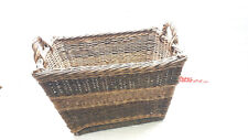 DDR WÄSCHEKORB WÄSCHE KORB GEFLOCHTEN RAR OSTALGIE VINTAGE DEKO HENKEL BRAUN