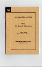 Versandhaus Quelle - Bedienungsanleitung Ideal-Voll-Zickzack-Nähmaschine