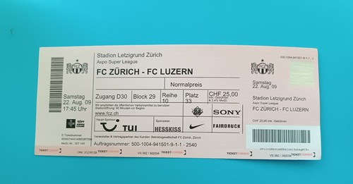Fussball ticket zürich - fussball, fc