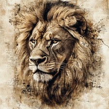 Wandbild Löwe Portrait Deko