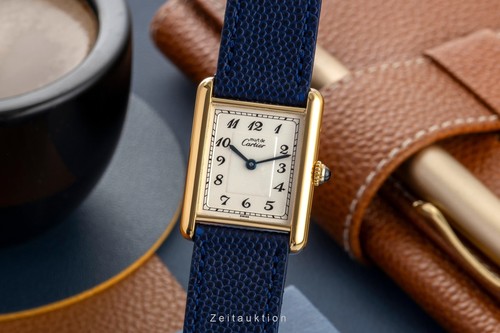 Cartier tank vermeil silber - cartier,