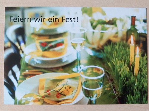 Postkarte gedeckter tisch - gedeckter,