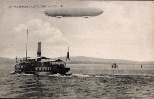 Zeppelin sches luftschiff - ak,