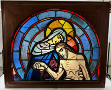 Großes Bleiglasfenster Antik