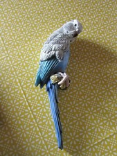 Vintage Deko-Artikel zum Aufhängen: Wellensittich/Vogel blau-weiß