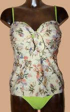 Traumhafter TANKINI creme-apricot-grün GR.42 44 46 CUP B NEU