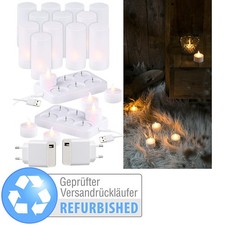 Lunartec 2er-Set, je 6 LED-Akku-Teelichter, Versandrückläufer