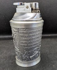 Rastal Zinn Schnapsglas mit Trinkspruch Jugendstil + Tischfeuerzeug Aufsatz...