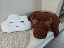 Riesen Kuscheltier + Kuschelkissen Rentier Kissen Plüschtier fürs Bett +kuscheln