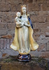 ***KARLSRUHER MAJOLIKA*HEILIGENFIGUR*KERAMIKFIGUR*N⁰4293*SICHELMADONNA*HEINZE***