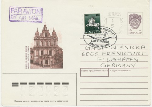 Litauen 1992 erstflug - litauen,