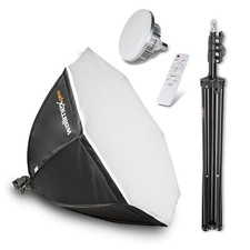Walimex pro Octagon Softbox Fotostudio Set 60W LED Leuchte Studioleuchte Stativ