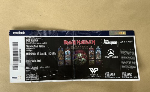 Iron maiden konzert ticket - iron,