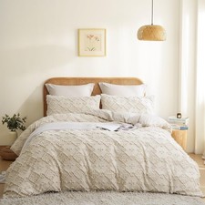 135x200cm Rhombisch Handgemacht Stickerei Getuftet Boho Vintage Bettwäsche Set