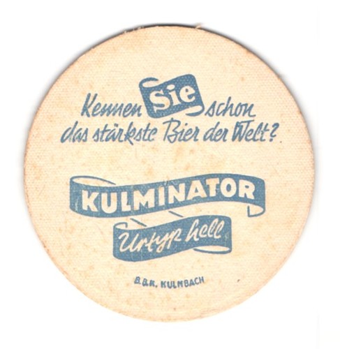 Bierdeckel erste kulmbacher - bierdeckel,