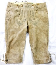 Meindl Original-Bavarian-Leder Hirsch-Lederhose Natur-Antique Kniebund Gr. 56 XL