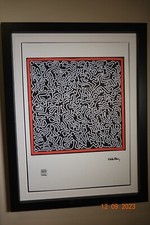 Keith Haring Lithographie in 70 x 50 cm , Limitiert, gestempelt, signiert.