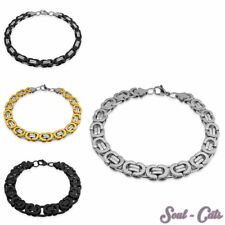 Armband flach Königskette Edelstahl Armkette schwarz silber gold Gliederkette