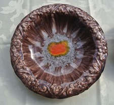 Jasba Vintage Keramik Schale Art-déco-Stil braun orange 50er Jahre Mid-Century