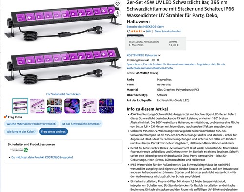 2er set 45w - 45w, led