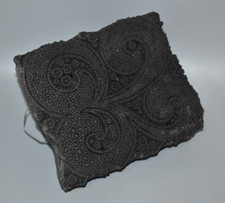 Antiker Druckstock Stempel, Druckplatte Textilien Textil Stoff antik Fach #AA3