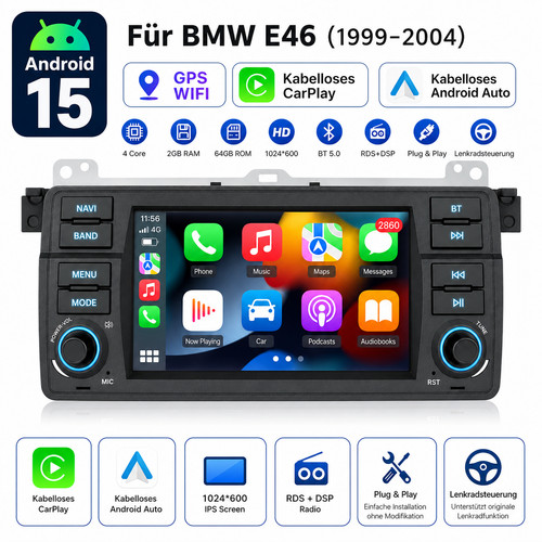 64g android 15 carplay - 7“android,