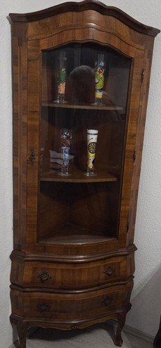 Eckvitrine holz glas braun - holz/glas,