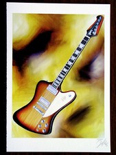Original Kunst Grafik "GIBSON FIREBIRD" Grafik Grafica handsigniert, limitiert