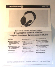 vintage beyer dynamic headset dt 48 specification flyer