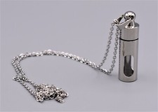 Mini Asche Urne Anhänger Halskette Edelstahl Glas Andenken Kette
