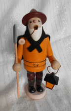 Räuchermann Nachtwächter 15 cm Laterne Hellebarde Holz Volkskunst Erzgebirge DDR