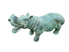 Große Bronze Nilpferd
