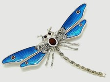 Libelle Brosche  Granat