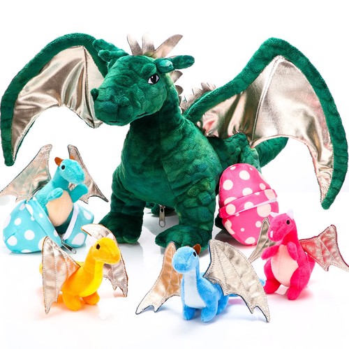 Großer drache stofftier set - stofftier, |